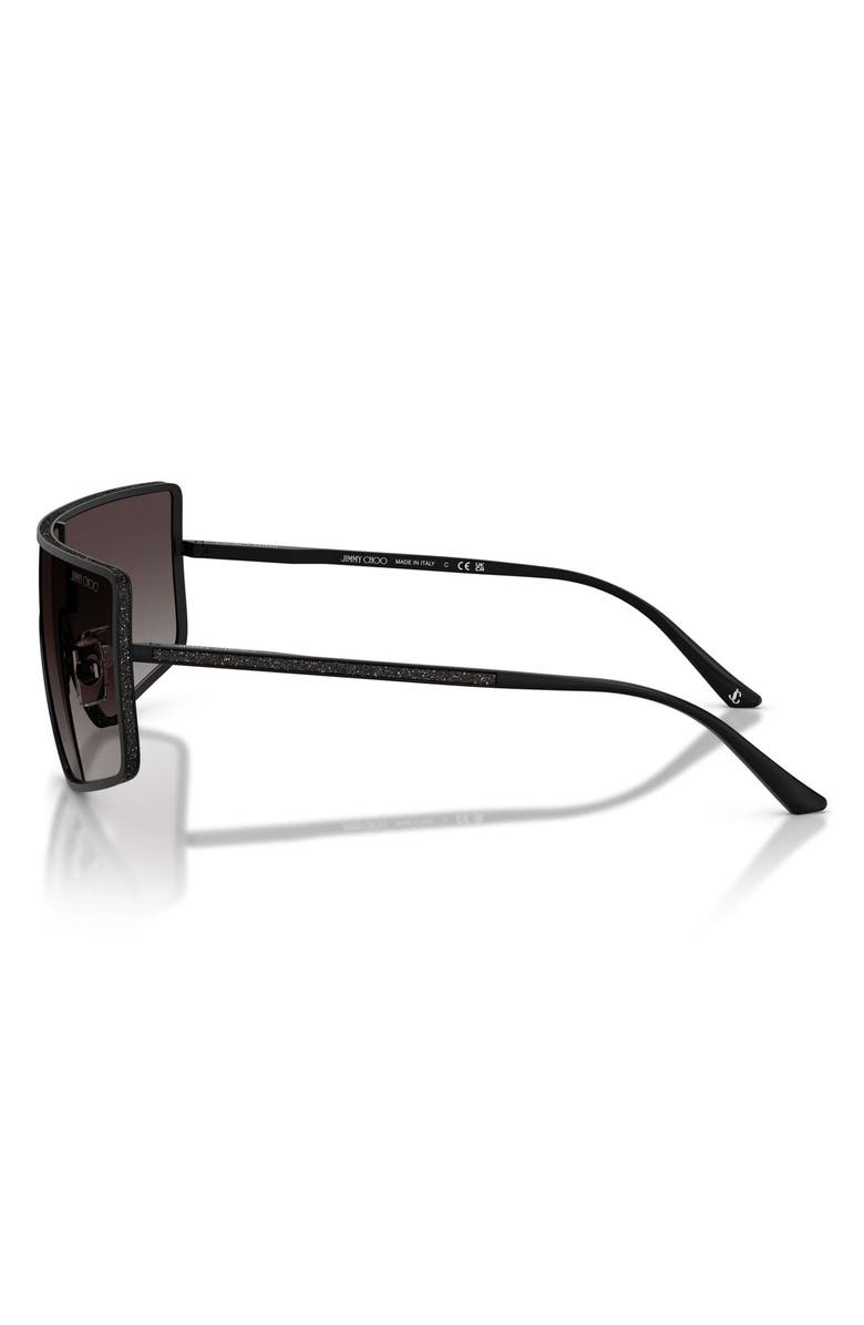 Jimmy Choo 140mm Gradient Rectangular Shield Sunglasses, Alternate, color, Matte Black / Grey Gradient