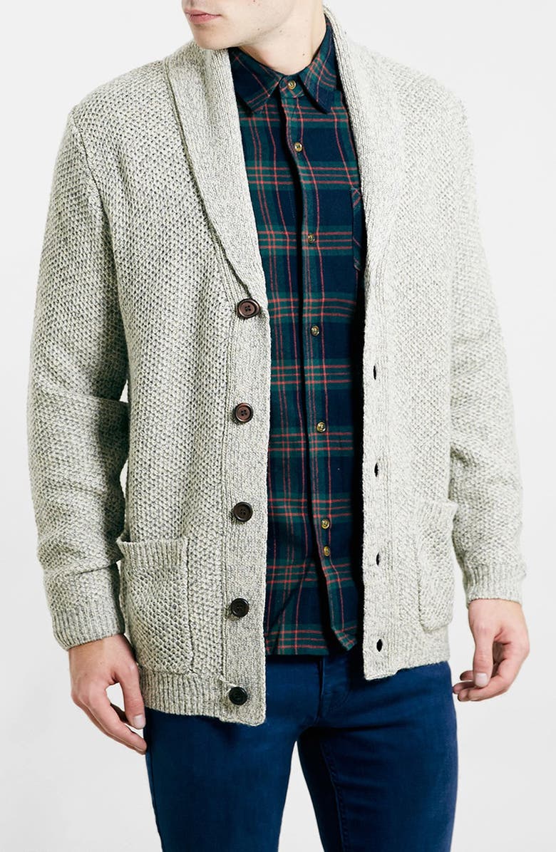 Topman Shawl Collar Cardigan, Main, color, 