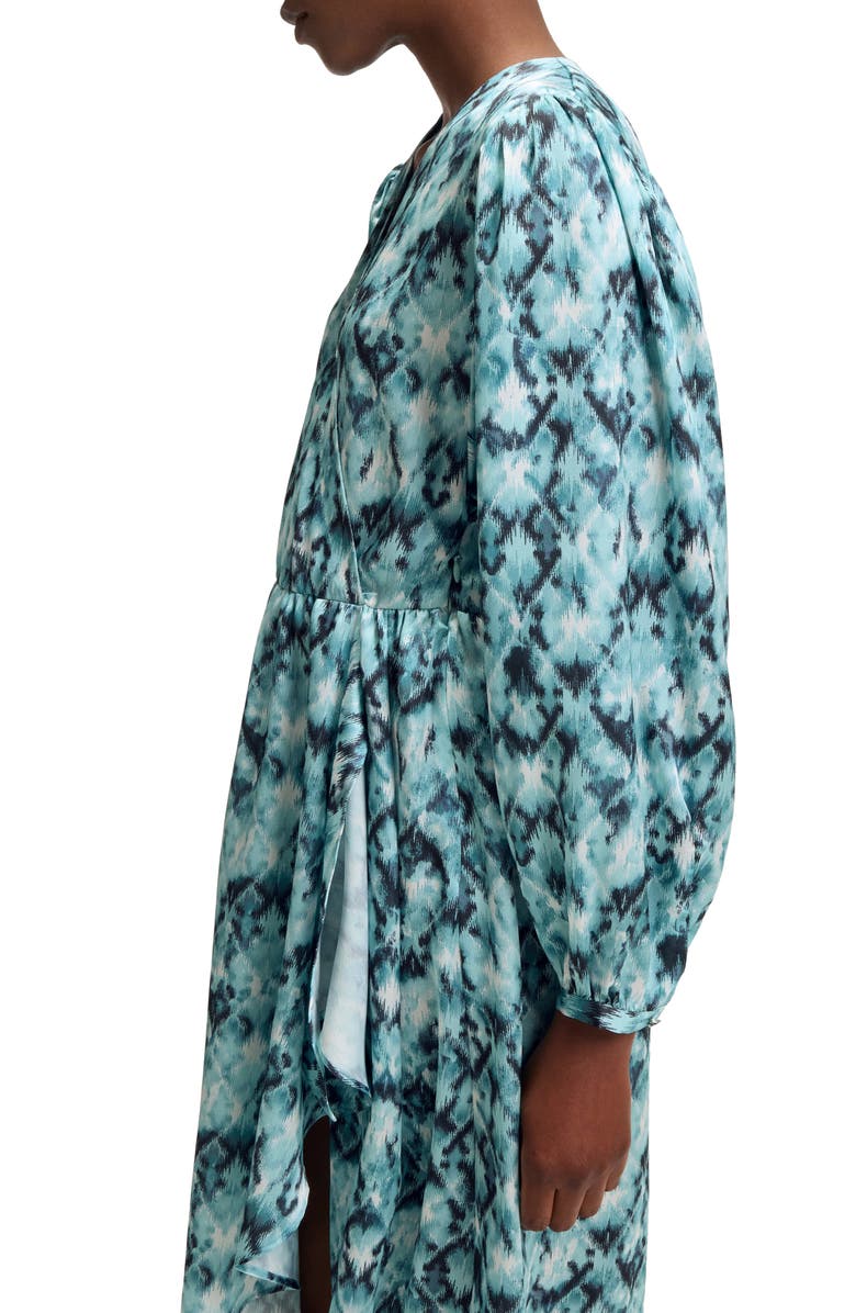 BOSS Orange Divanta Long Sleeve Midi Dress, Alternate, color, Teal Multi