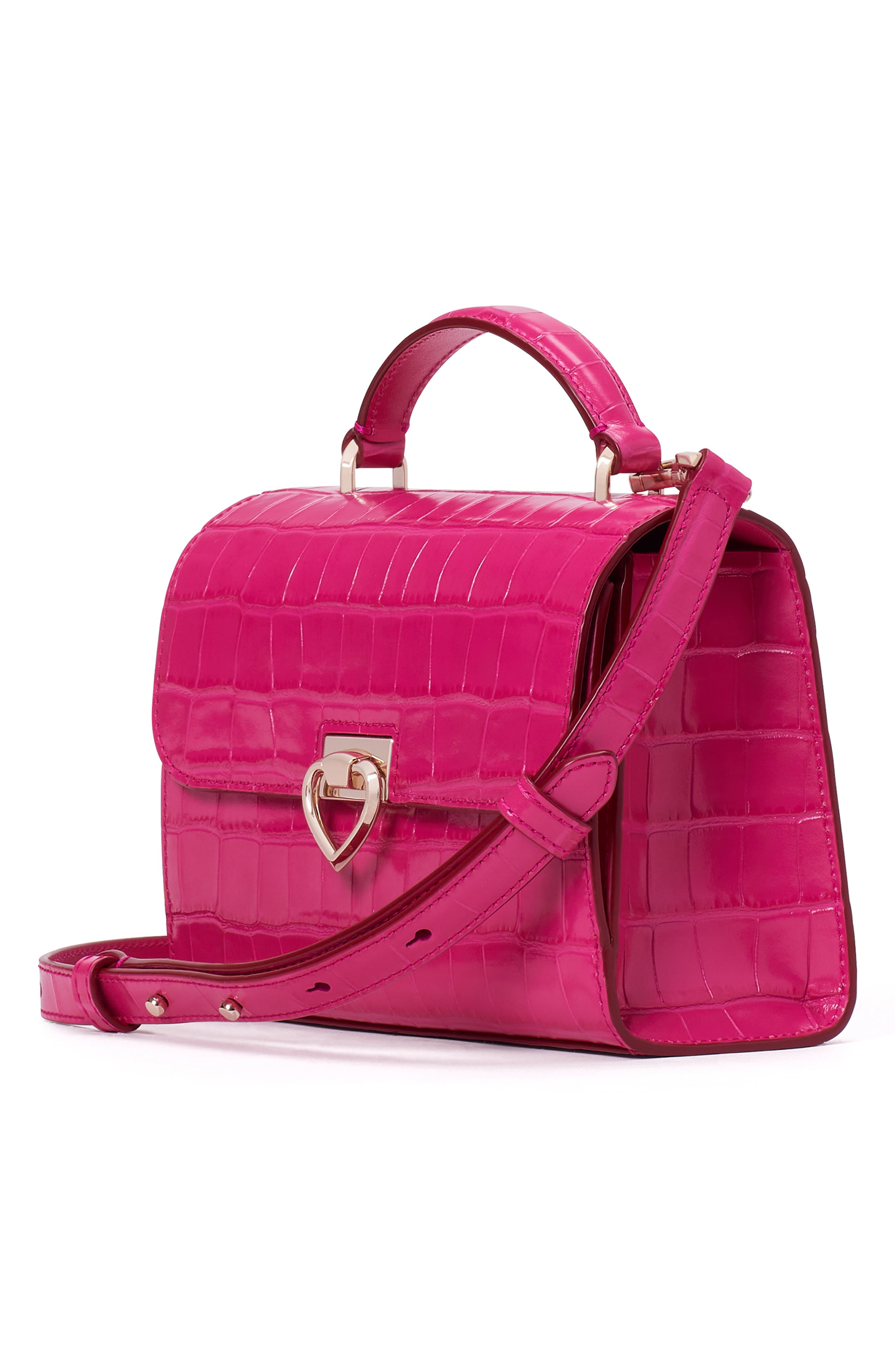 Kate Spade New York lovitt croc embossed small top handle bag, Alternate, color, 