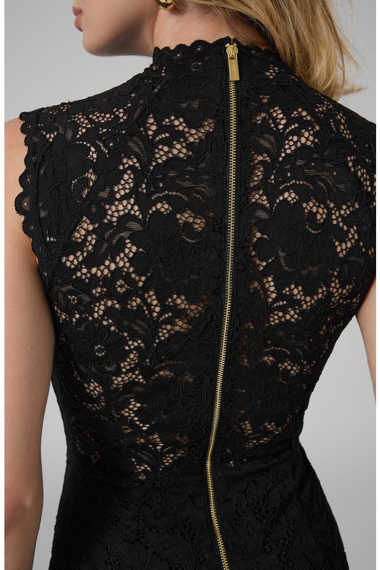 Michelle Sleeveless Lace Midi Dress, Alternate, color, JBLACK-BLACK