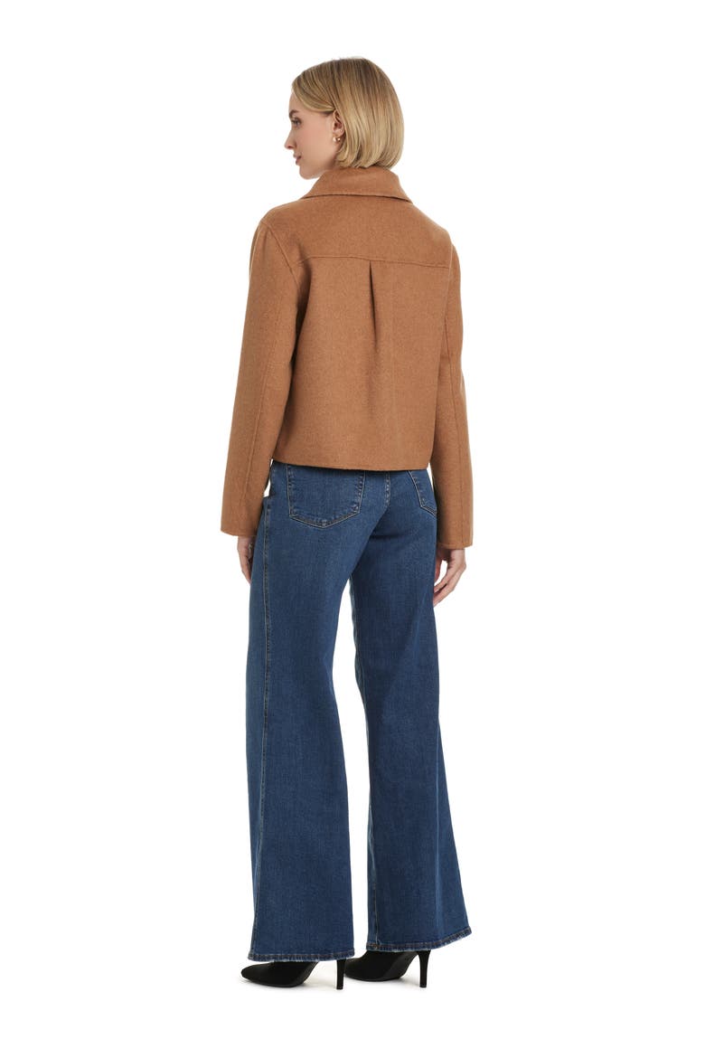 Wool Blend Jacket with Removable Faux Shearling Collar, Alternate, color, VICUNA