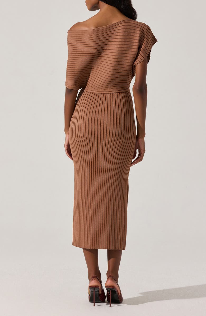 ASTR the Label One-Shoulder Wide Rib Sweater Dress, Alternate, color, Tan
