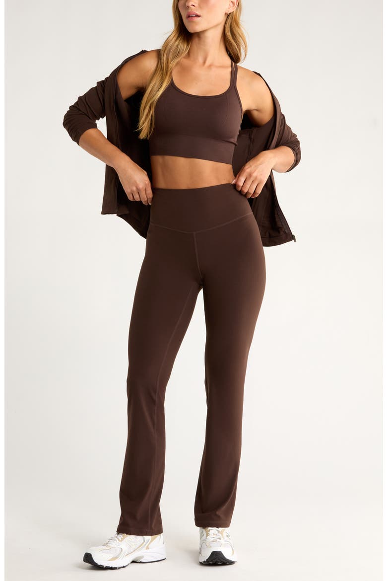 Studio Luxe Bootcut Leggings, Alternate, color, BROWN MOLE