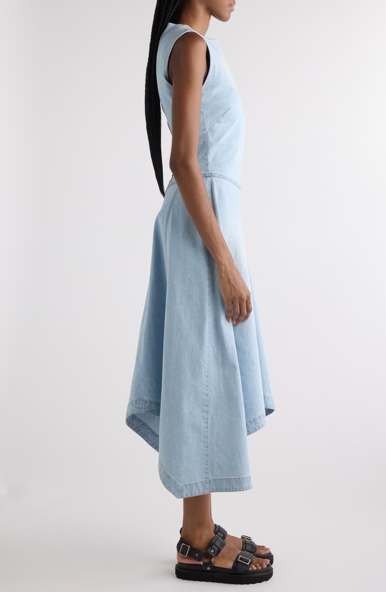Acne Studios Difel Asymmetric Stretch Denim Dress, Alternate, color, Light Blue