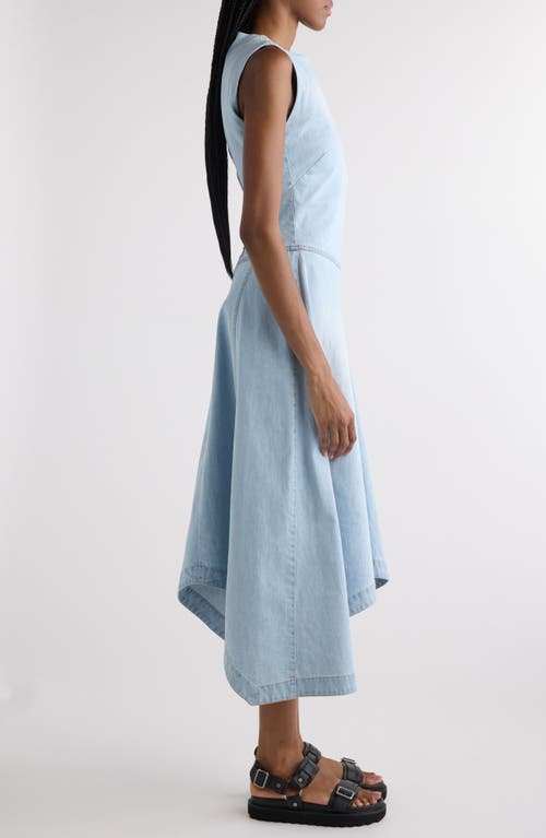 Acne Studios Asymmetric Faded Denim Dress In Light Blue