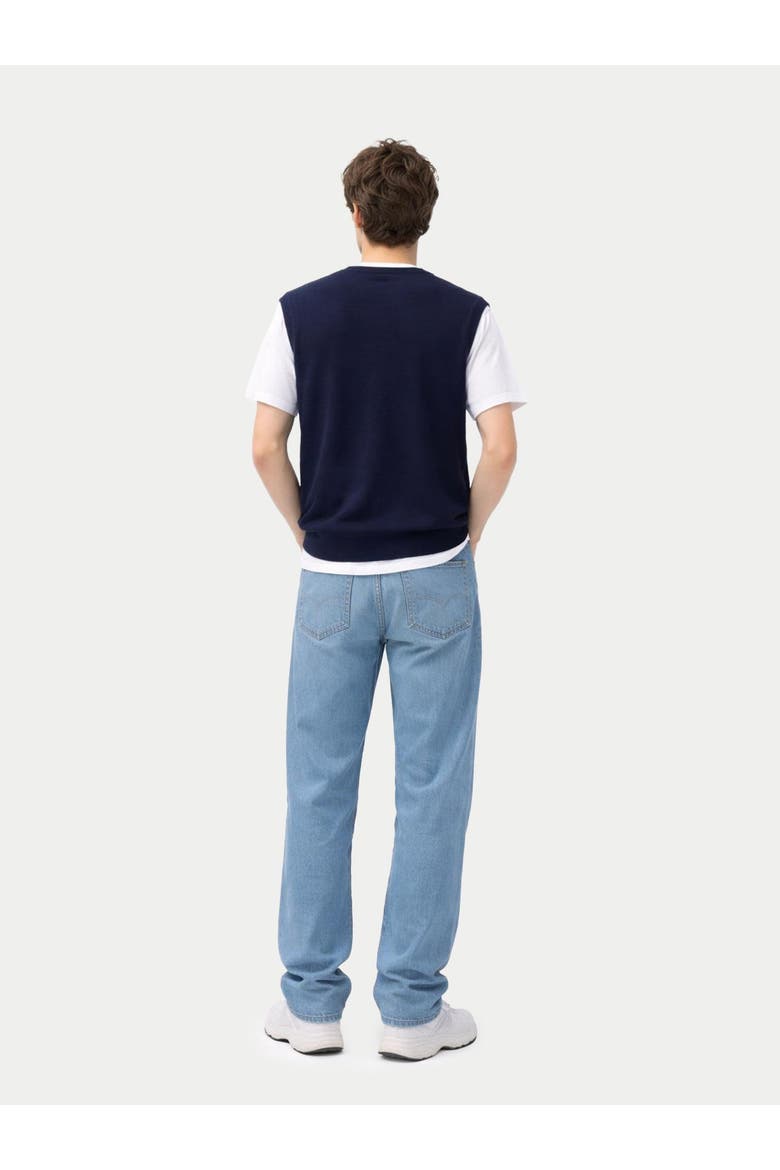 Timeless V-Neck Cashmere Vest, Alternate, color, navy blazer