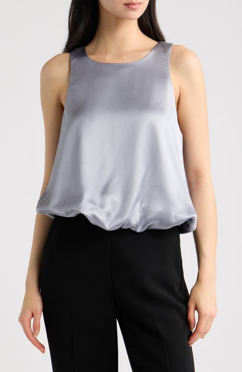 Leonard Crop Sleeveless Satin Top