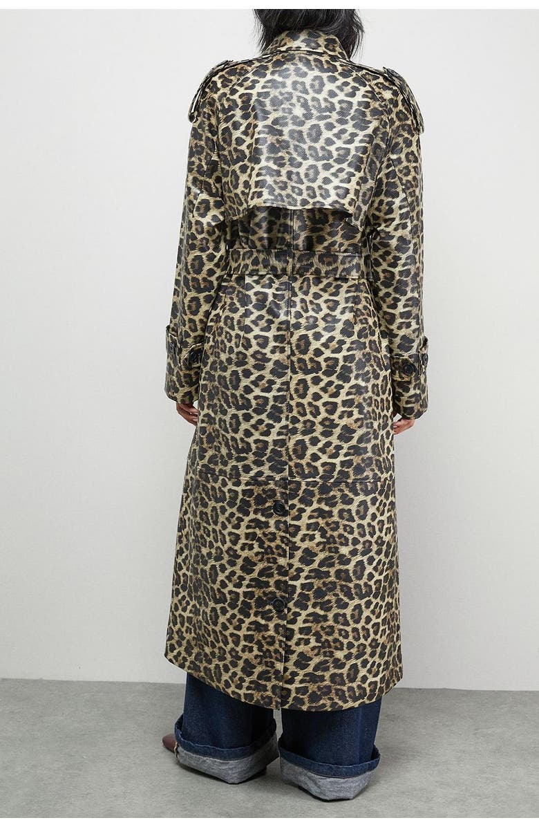 Warehouse Leopard Print Trench Coat, Alternate, color, Leopard