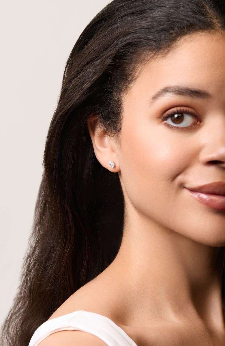 Bony Levy Maya Oval Pie-Cut Diamond Stud Earrings, Alternate, color, 18K White Gold