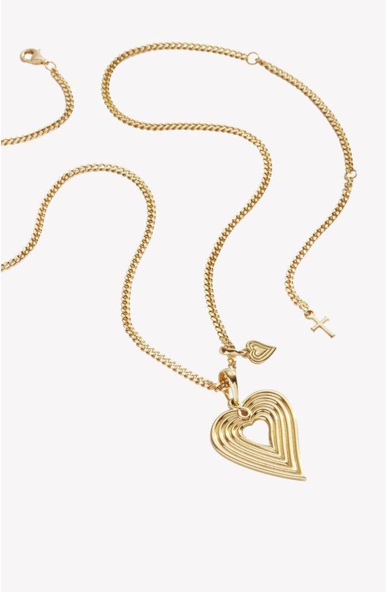 Rizen Jewelry Emanate Love Heart Pendant Necklace, Alternate, color, 18K Gold Plated