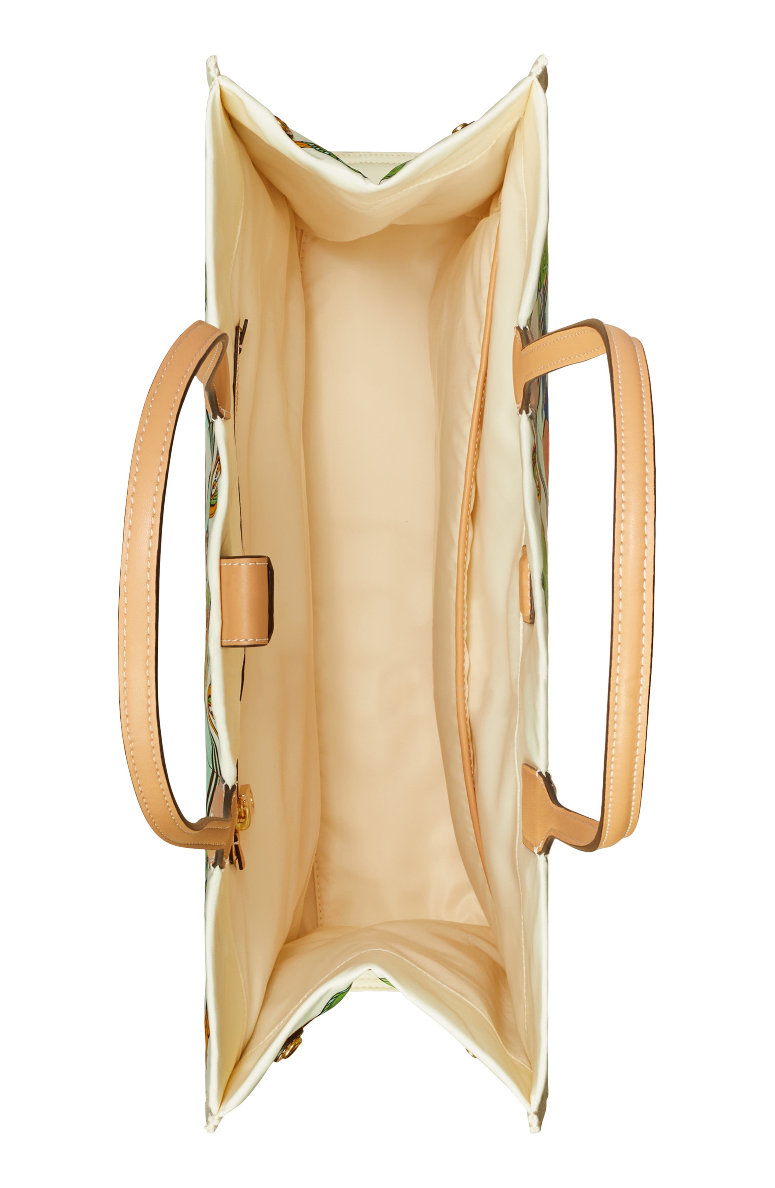 Ella Print Tote, Alternate, color, FRENCH CREAM CAROUSEL