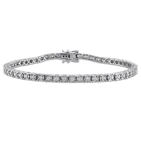 1 CTW Lab-Grown Diamond Tennis Bracelet