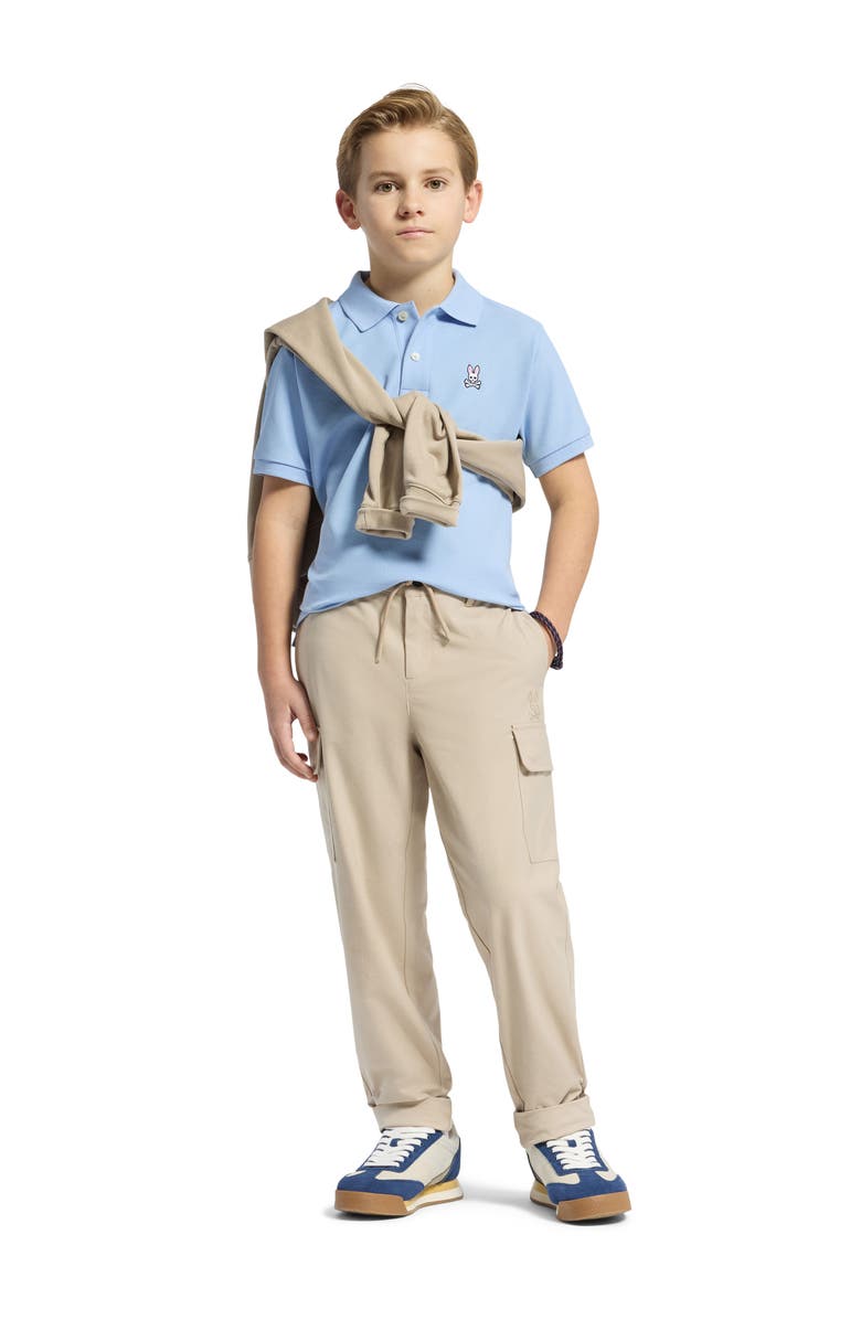 Psycho Bunny Kids' Classic Cotton Pique Polo, Alternate, color, Serenity