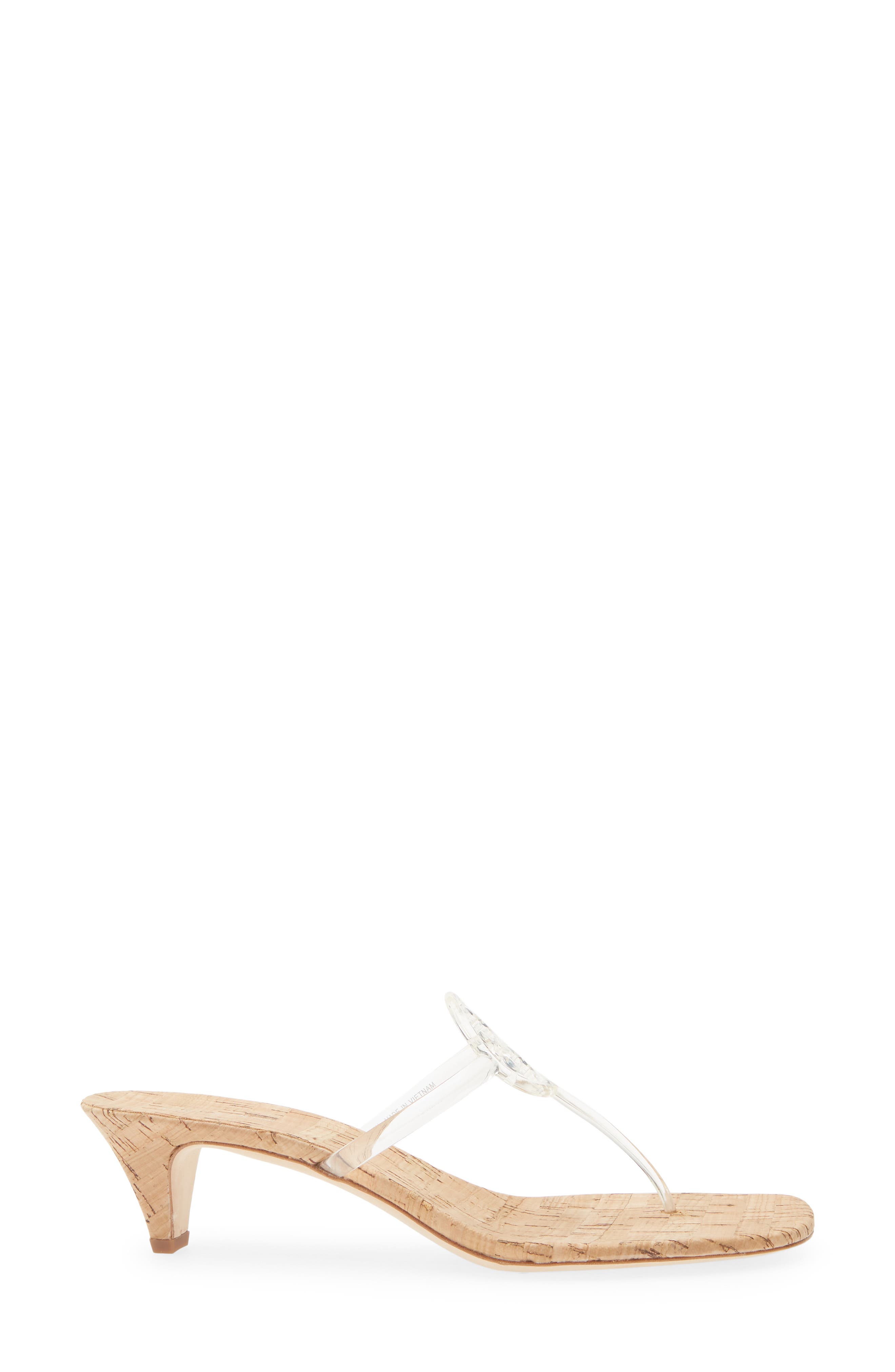 Tory Burch Miller Jelly Kitten Heel Sandal, Alternate, color, Clear