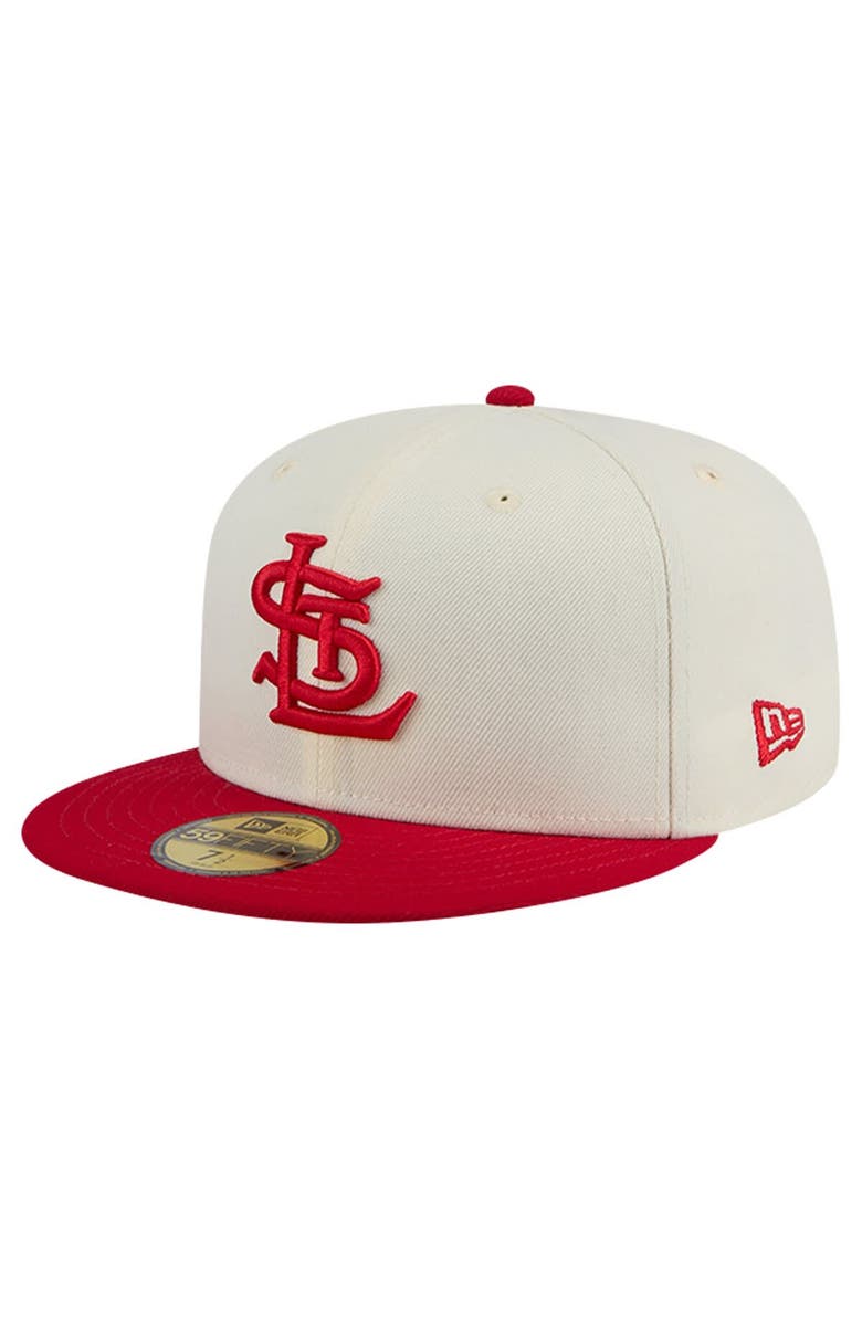 New Era Men's New Era White St. Louis Cardinals Cooperstown Collection Chrome 59FIFTY Fitted Hat, Main, color, 