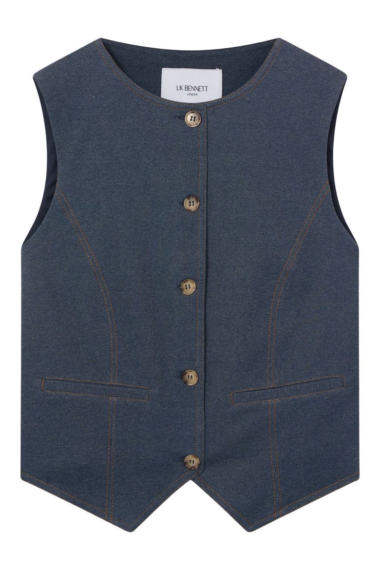 Freya Denim Vest, Alternate, color, INDIGO
