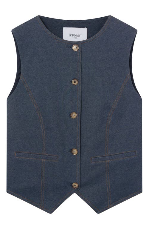 Lk Bennett Freya Denim Vest In Blue