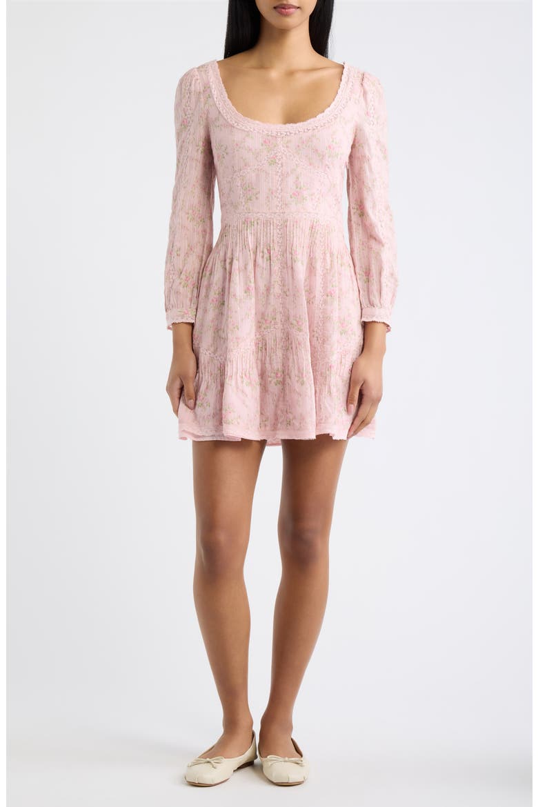Calivra Cotton Minidress, Main, color, SPICED CAMELLIA