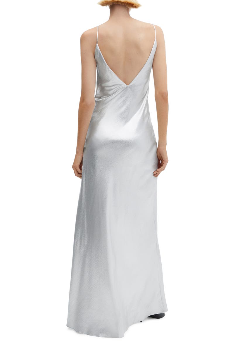 Metallic Satin Slipdress, Alternate, color, SILVER