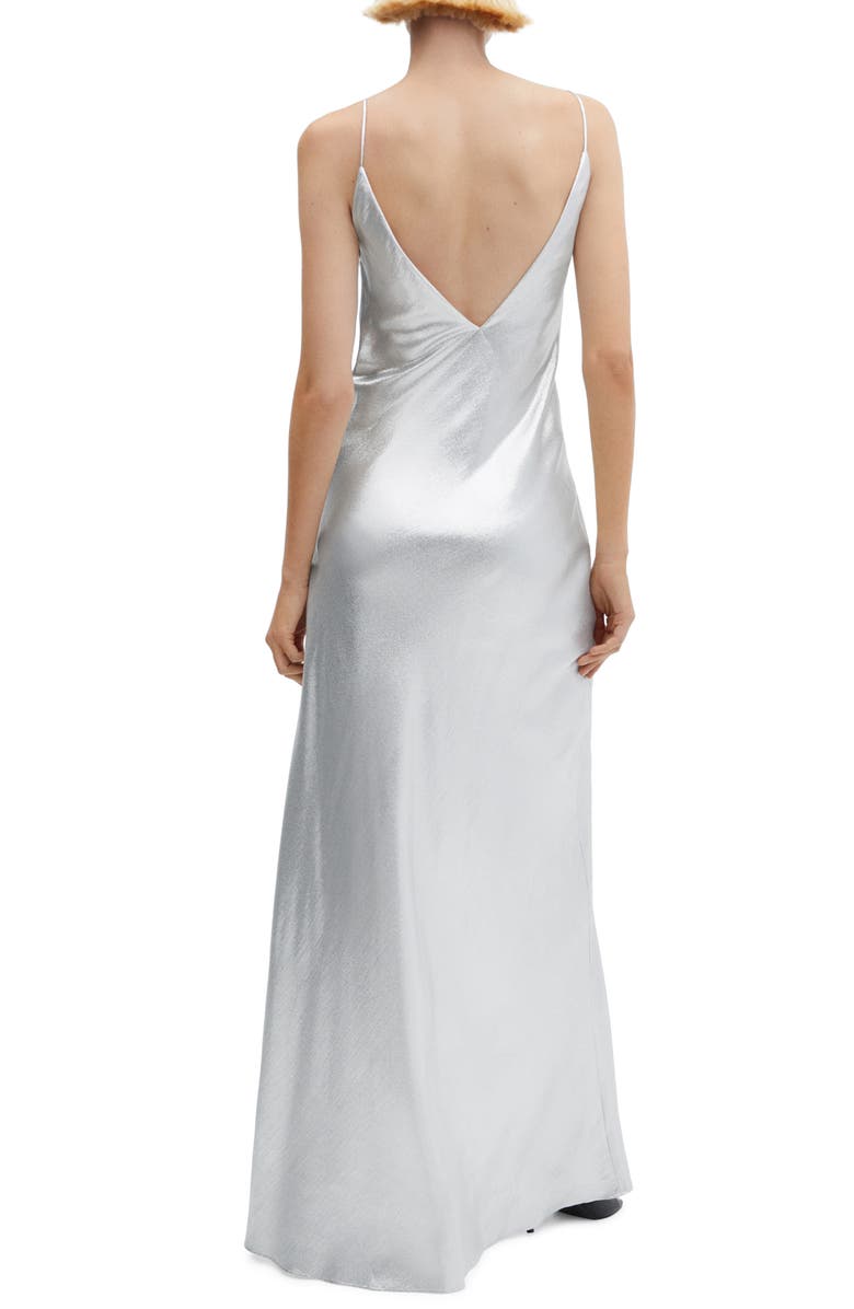 MANGO Metallic Satin Slipdress, Alternate, color,