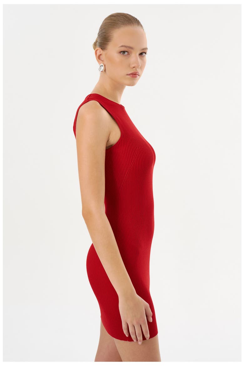 SHAY | Rib Knit Mini Dress, Alternate, color, Red