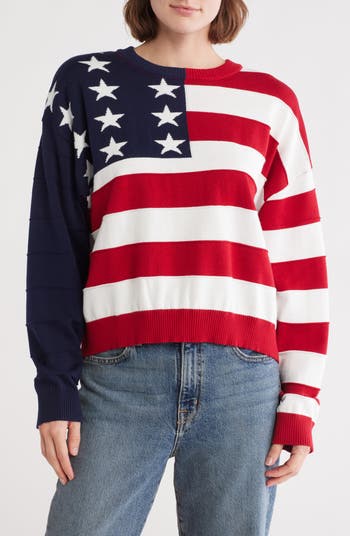 American Flag Pullover Sweater