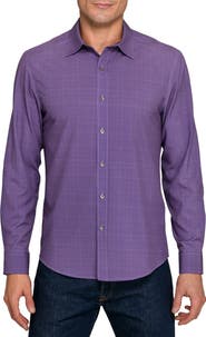 W.R.K Slim Fit Square Geo Print Performance Button-Up Shirt