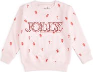 Sweet Wink Jolly Pearl Patch Candy Cane Christmas Sweatshirt