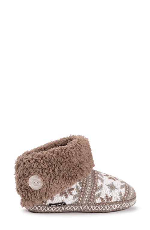 Muk Luks Melinda Faux Fur Indoor/outdoor Slipper Bootie In Gray