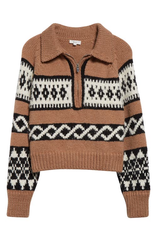 A.l.c . Carter Merino Wool Blend Quarter Zip Pullover In Camel Multi