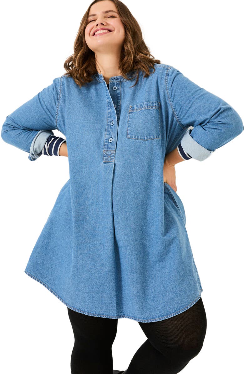 FatFace Plus Size Aida Denim Tunic, Main, color,