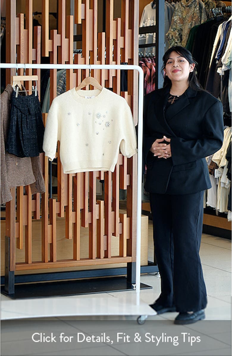 Crystal Embellished Short Sleeve Sweater, sales video thumbnail