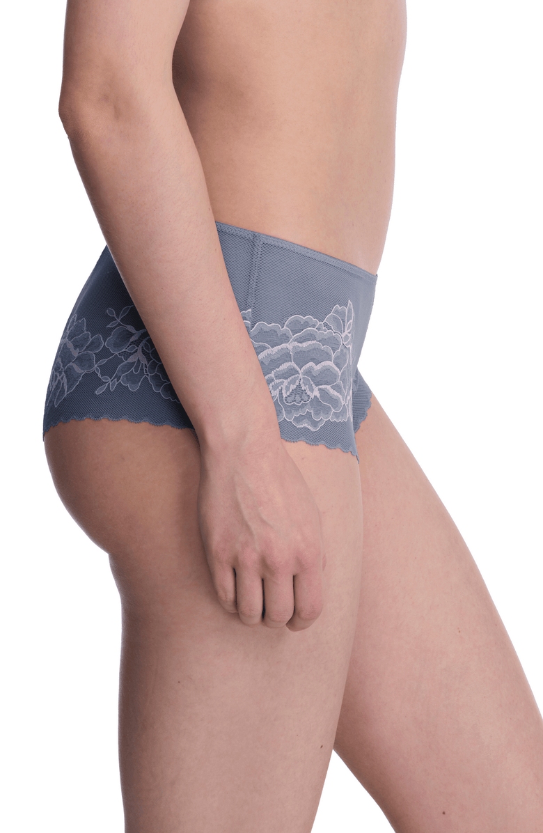 Natori Flora Lace Girl Brief, Alternate, color, Country Blue/Soft Mulberry