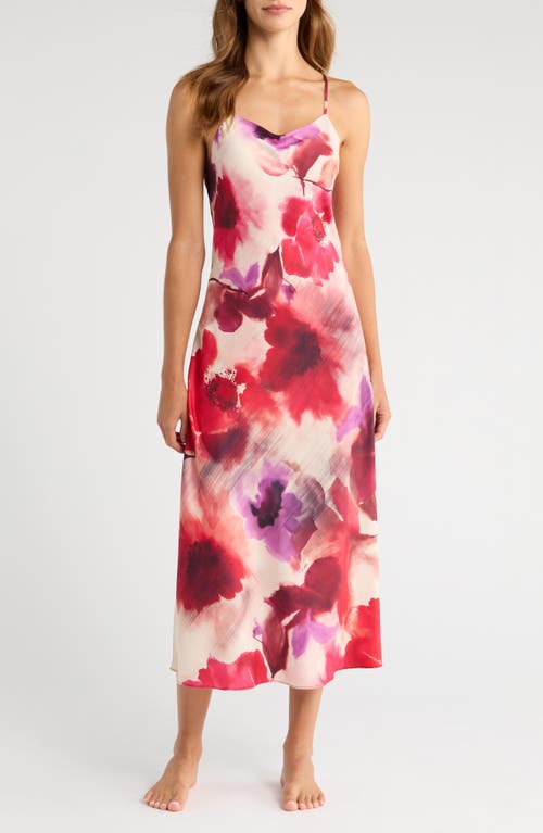 Natori Mizuki Midi Nightgown In Red