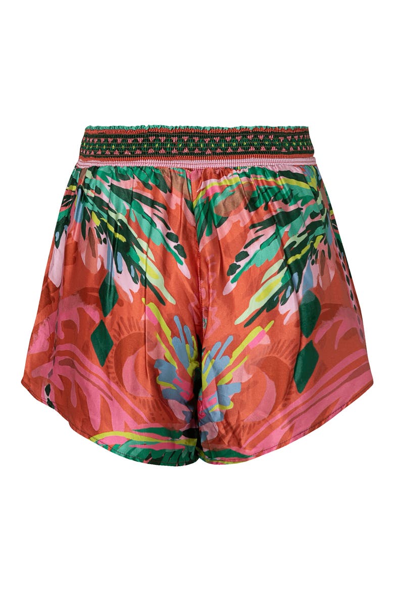 Flame Palms Blissful Cover-Up Shorts, Alternate, color, RED