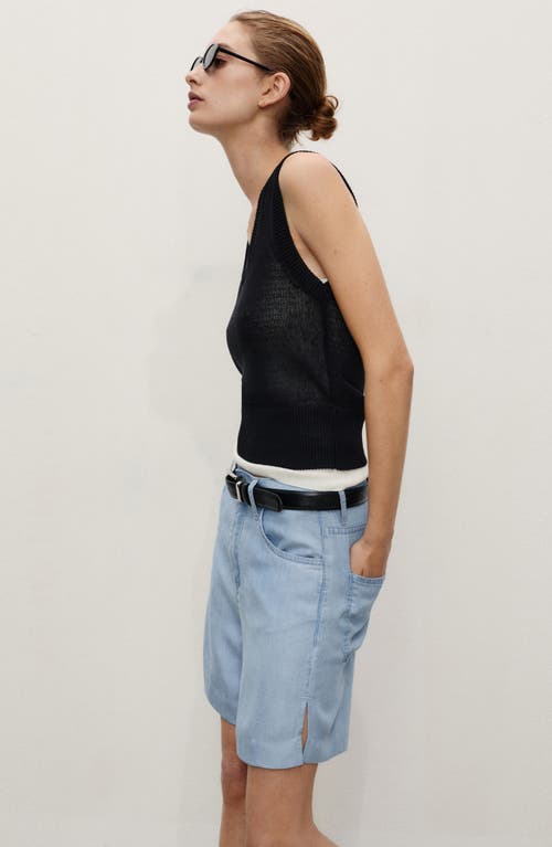 Mango Maddy High Waist Bermuda Denim Shorts In Blue