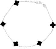 The Lovery Fine Jewelry Mini Onyx Clover Bracelet