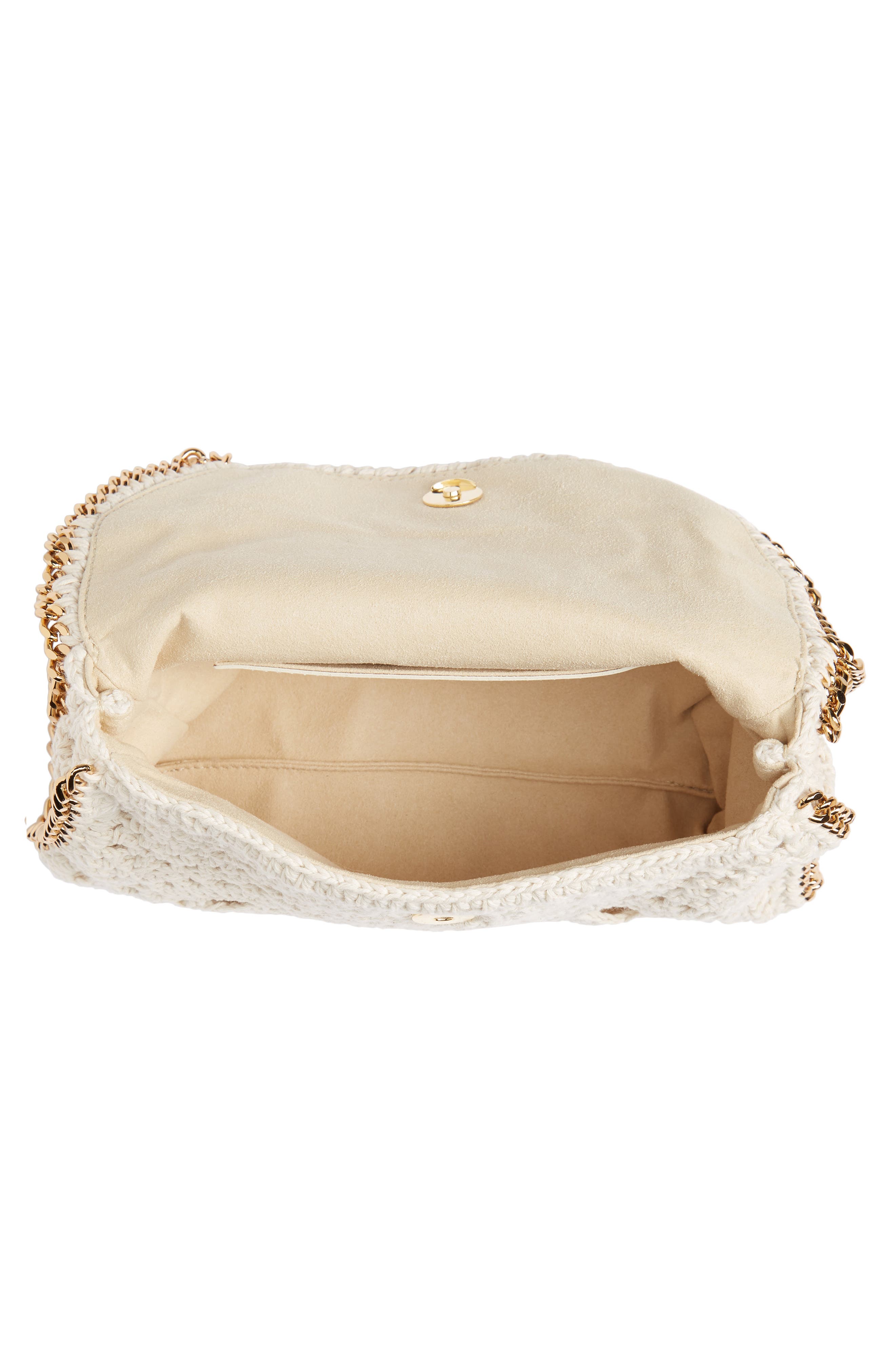 Mini Cotton Crochet Shoulder Bag, Alternate, color, BUTTER CREAM