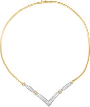 Haus of Brilliance 14K Yellow and White Gold 2.0 Cttw Diamond 'V' Shape Statement Necklace