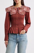 Damson Madder Fern Embroidered Top