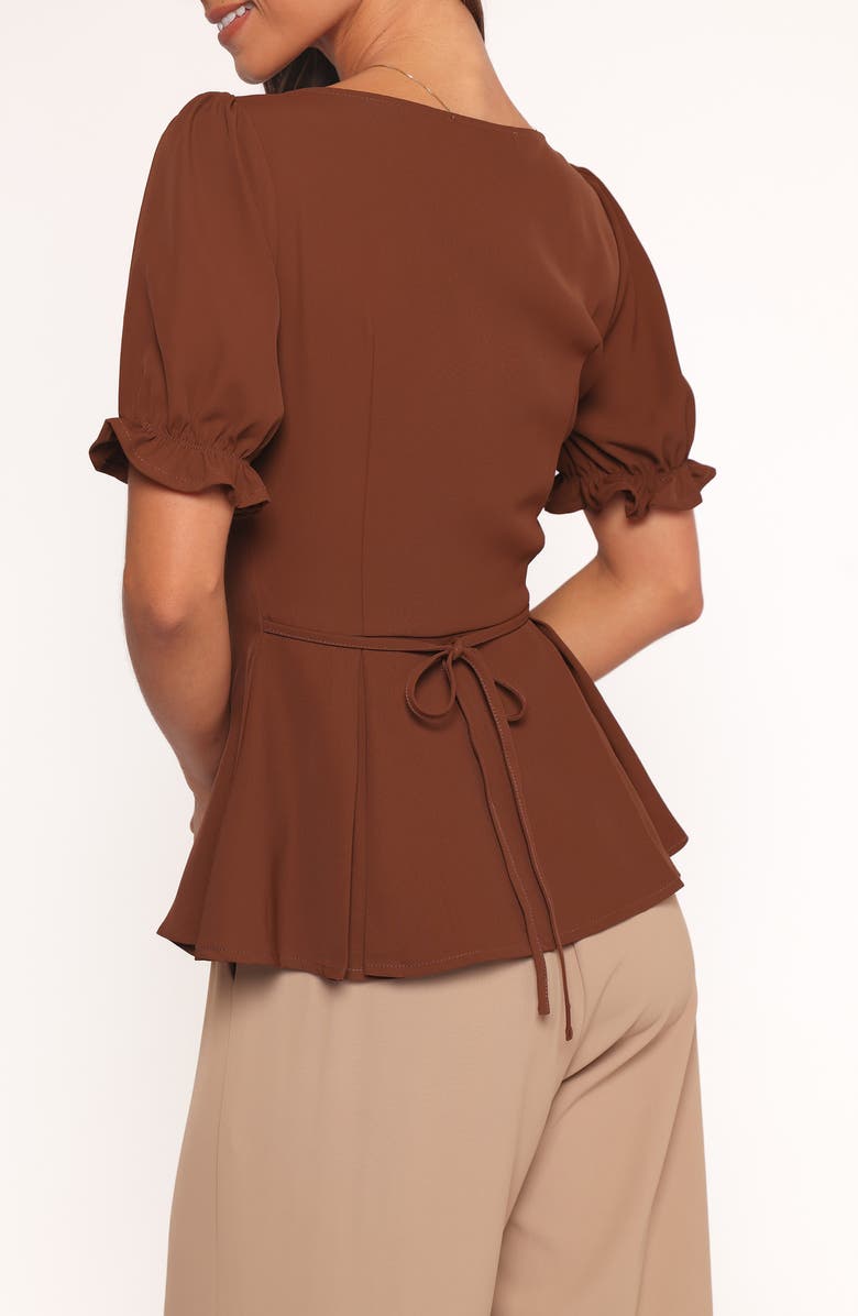 Petal & Pup Kameran Peplum Top, Alternate, color, Chocolate