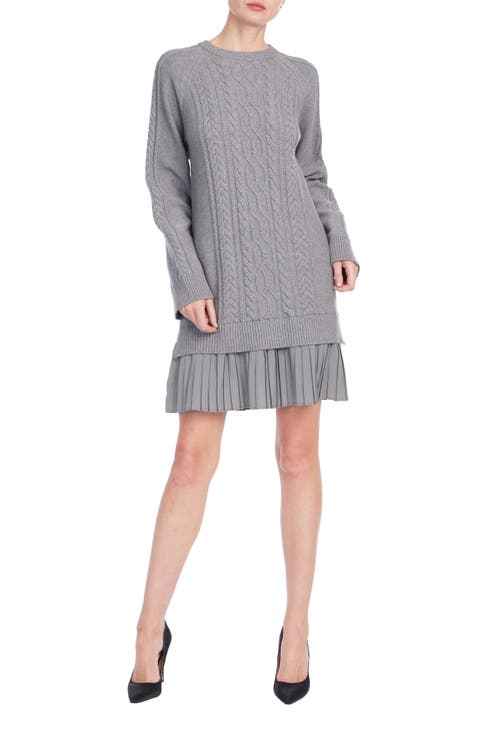 Brailyn Cable Knit Long Sleeve Minidress