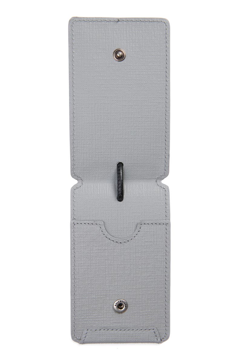 Balenciaga Tag Logo Leather Card Case, Alternate, color, 1160 Grey/ Black
