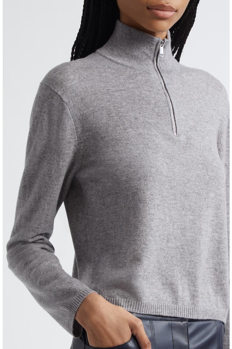 Tom Wool & Cashmere Quarter Zip Sweater, Alternate, color, LIGHT GREY