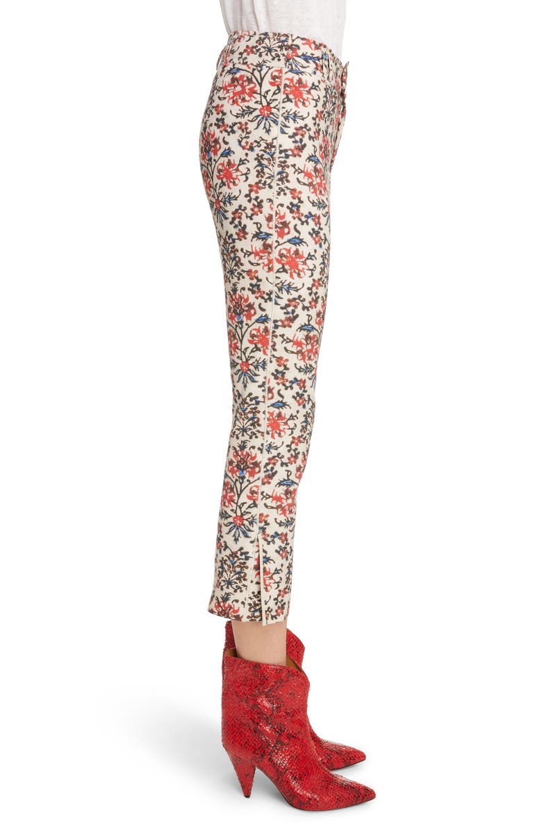 Isabel Marant Floral Print Slim Pants, Alternate, color, 