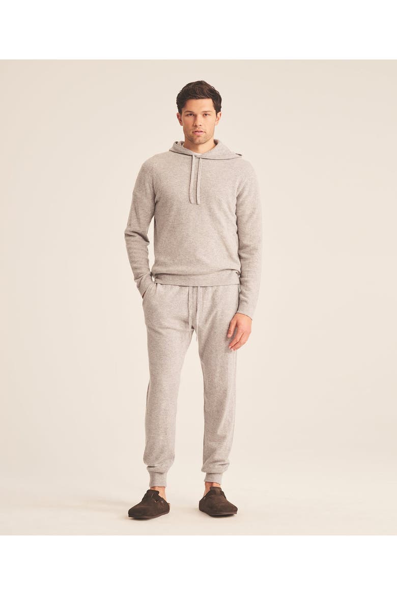 Signature Cashmere Hoodie, Alternate, color, Cement