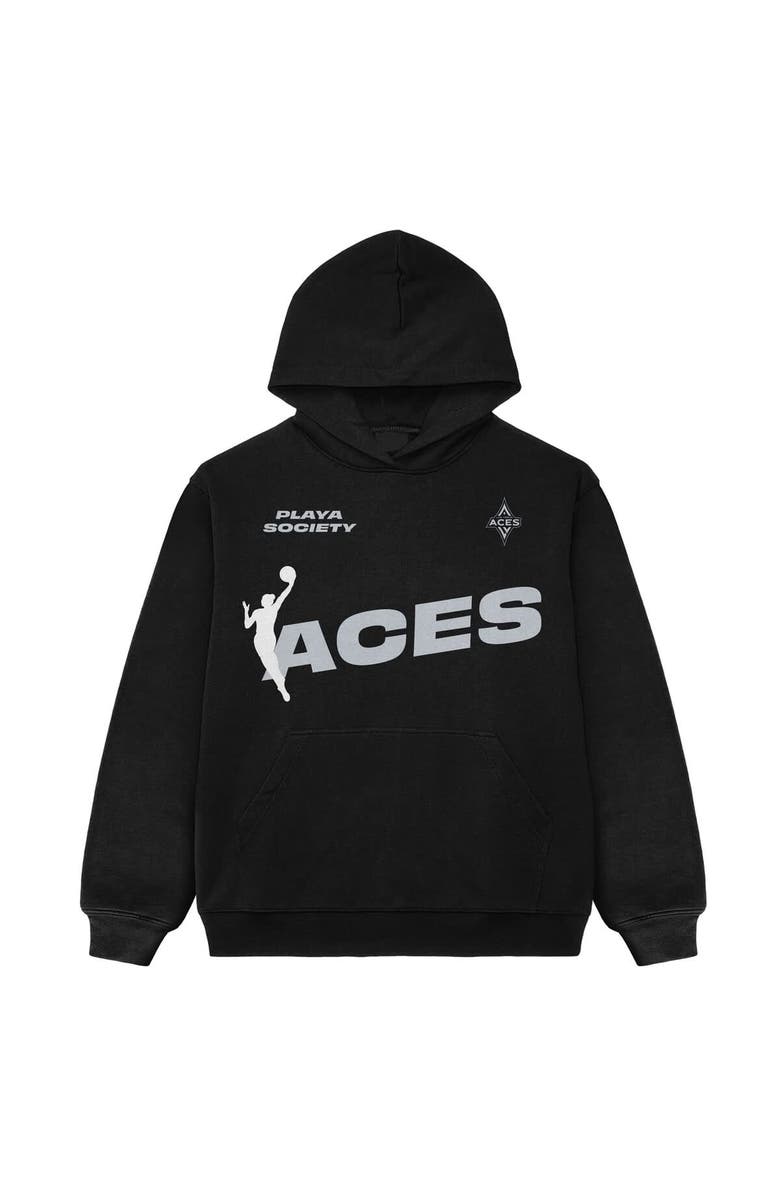 Playa Society Unisex Playa Society Black Las Vegas Aces Team Pullover Hoodie, Alternate, color, 