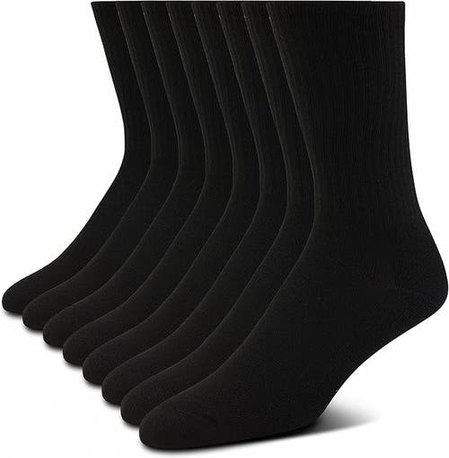 True Religion 8 Pairs Premium Athletic Crew Socks in Black  product
