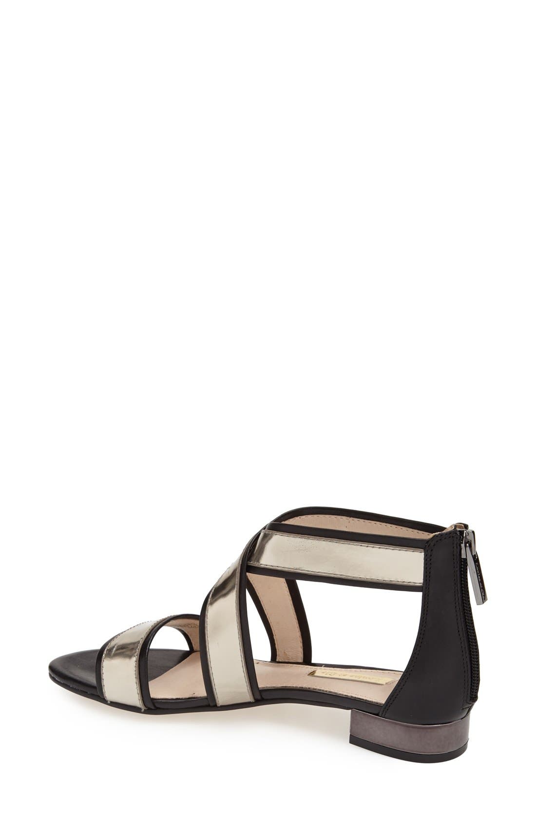 'Angola' Leather Sandal, Alternate, color, IRON/ BLACK